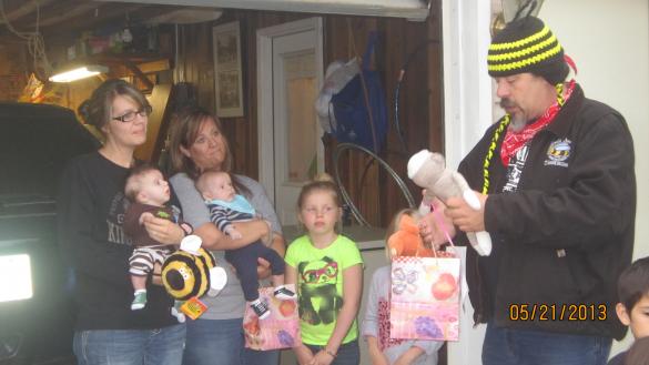 Presenting our gifts to Pete & Felisha